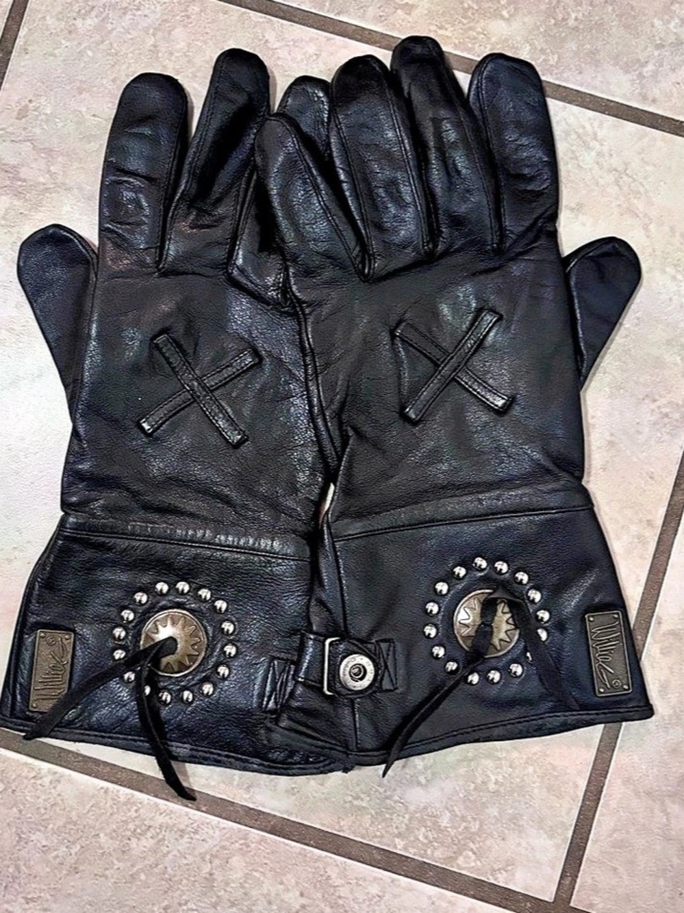 Harley Davidson Willie G Leather Gloves in Black Size Large